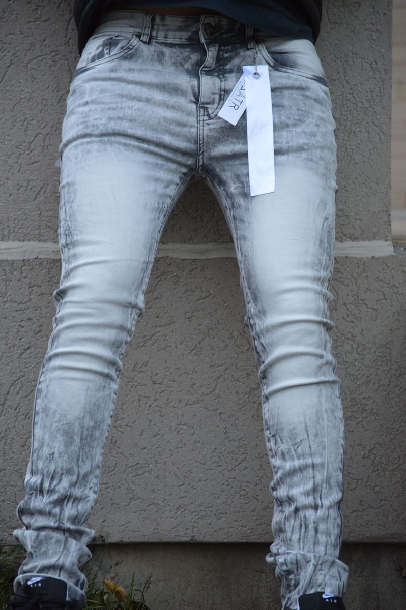 DISASTER SUPER STRETCH DENIM - SLIM FIT - GREY ACID-372