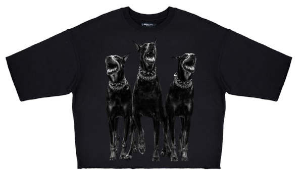 ROKU STUDIO DEAD END RHINESTONES CROPPED T-SHIRT