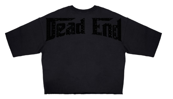 ROKU STUDIO DEAD END RHINESTONES CROPPED T-SHIRT