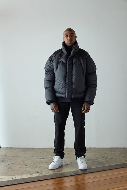 SILNT CHPTRS "RUNNER" CROP TOPB BLACK BUBBLE JACKET