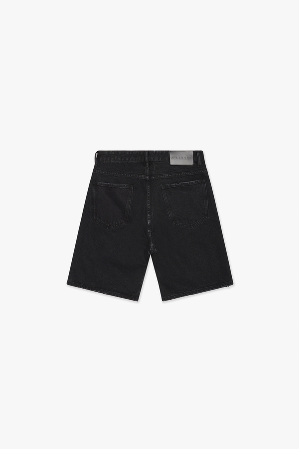 6TH NBRHD "DISTRICT" JET BLACK DENIM SHORTS