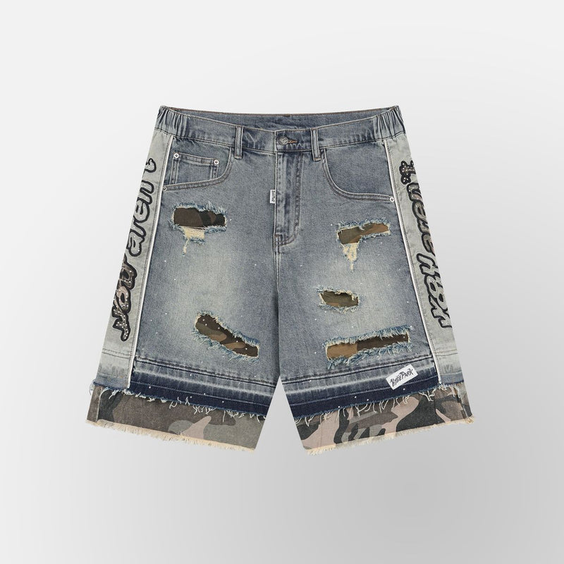 HYDE PARK Camo Patch Striped Denim Short - Blue (Camo-Patch-Striped-Denim-Short-Blue)