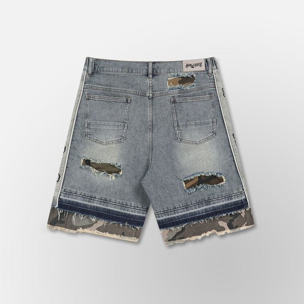 HYDE PARK Camo Patch Striped Denim Short - Blue (Camo-Patch-Striped-Denim-Short-Blue)