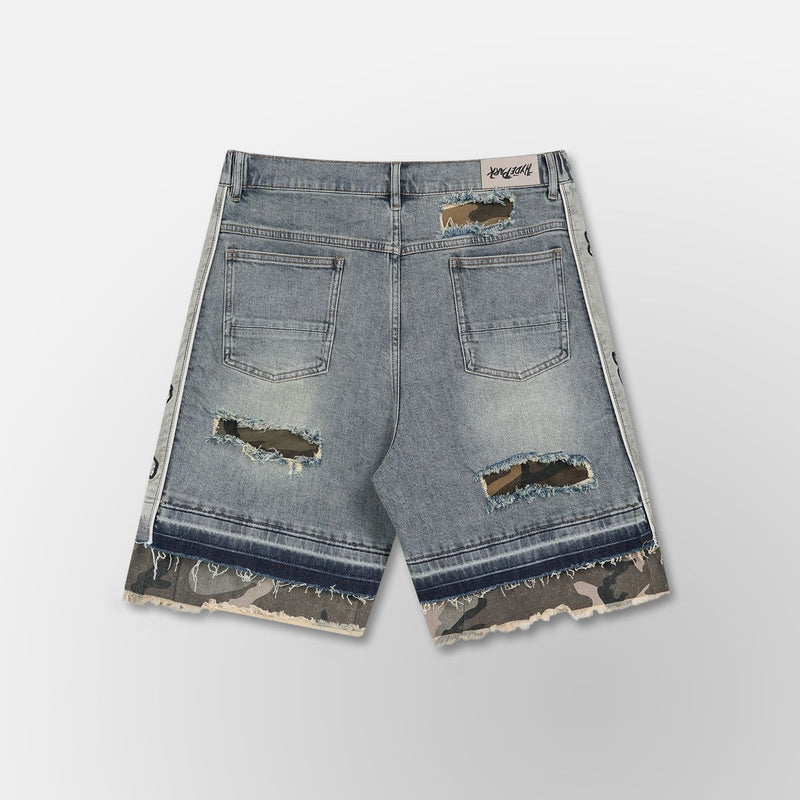 HYDE PARK Camo Patch Striped Denim Short - Blue (Camo-Patch-Striped-Denim-Short-Blue)