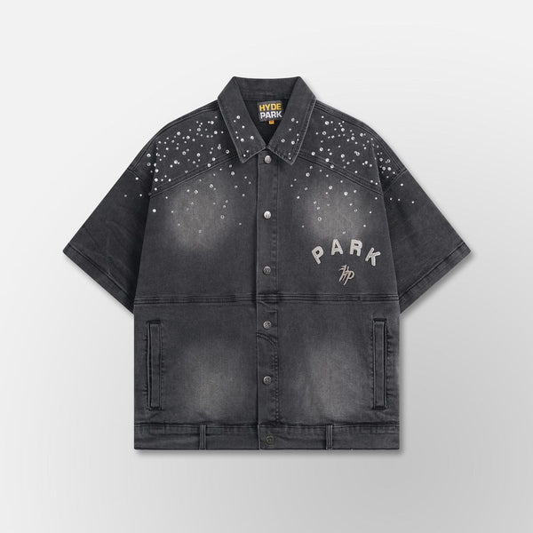 HYDE PARK Studded Park Denim Work Shirt - Black (Studded-Park-Denim-Work-Shirt-Black)
