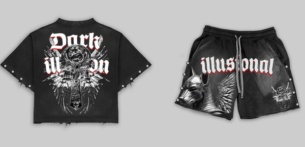 DARK ILLUSIONS Midnight Circus CROP CROP SHORTSET