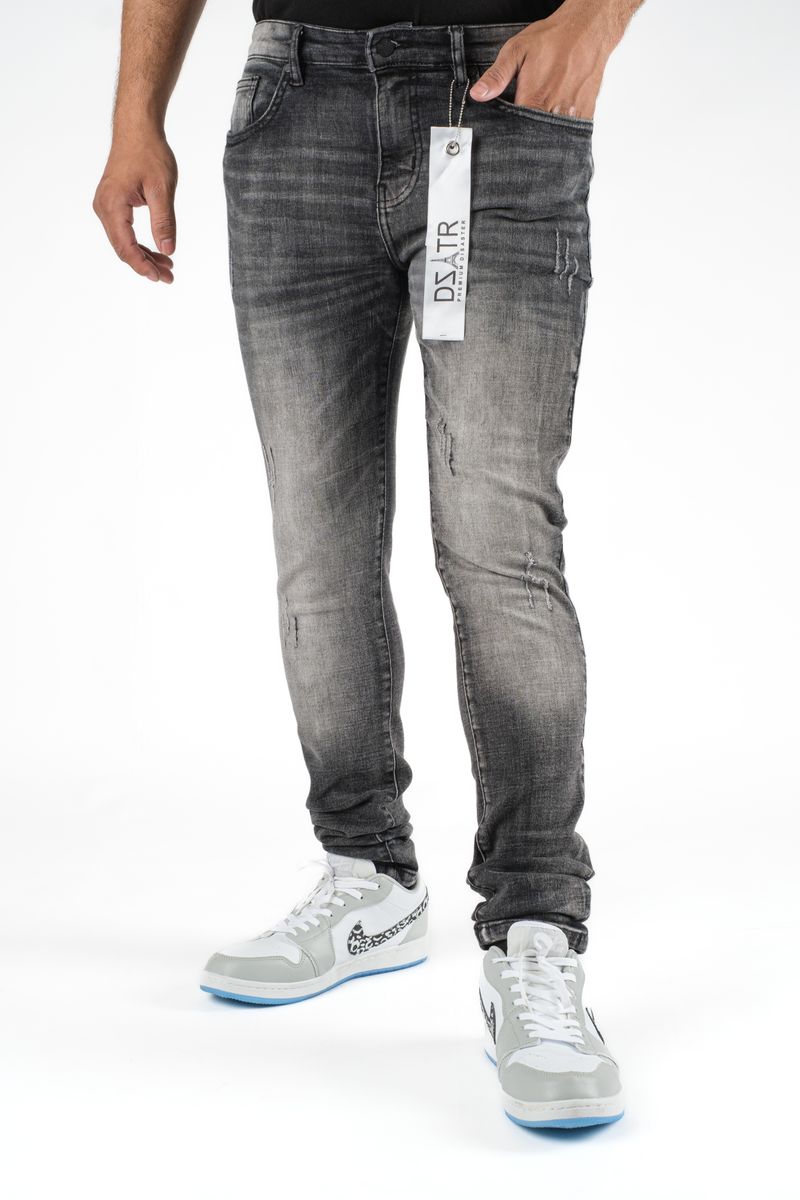 DISASTER SUPER STRETCH DENIM - SLIM FIT - SMOOTH BLACK (DZTR-416)