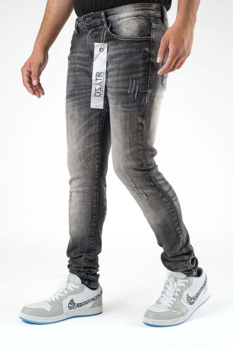 DISASTER SUPER STRETCH DENIM - SLIM FIT - SMOOTH BLACK (DZTR-416)