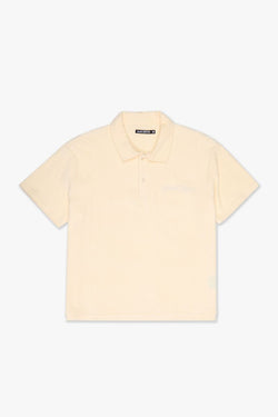 SILNT CHPTRS "RELEVANT"CREAM POLO SHIRT
