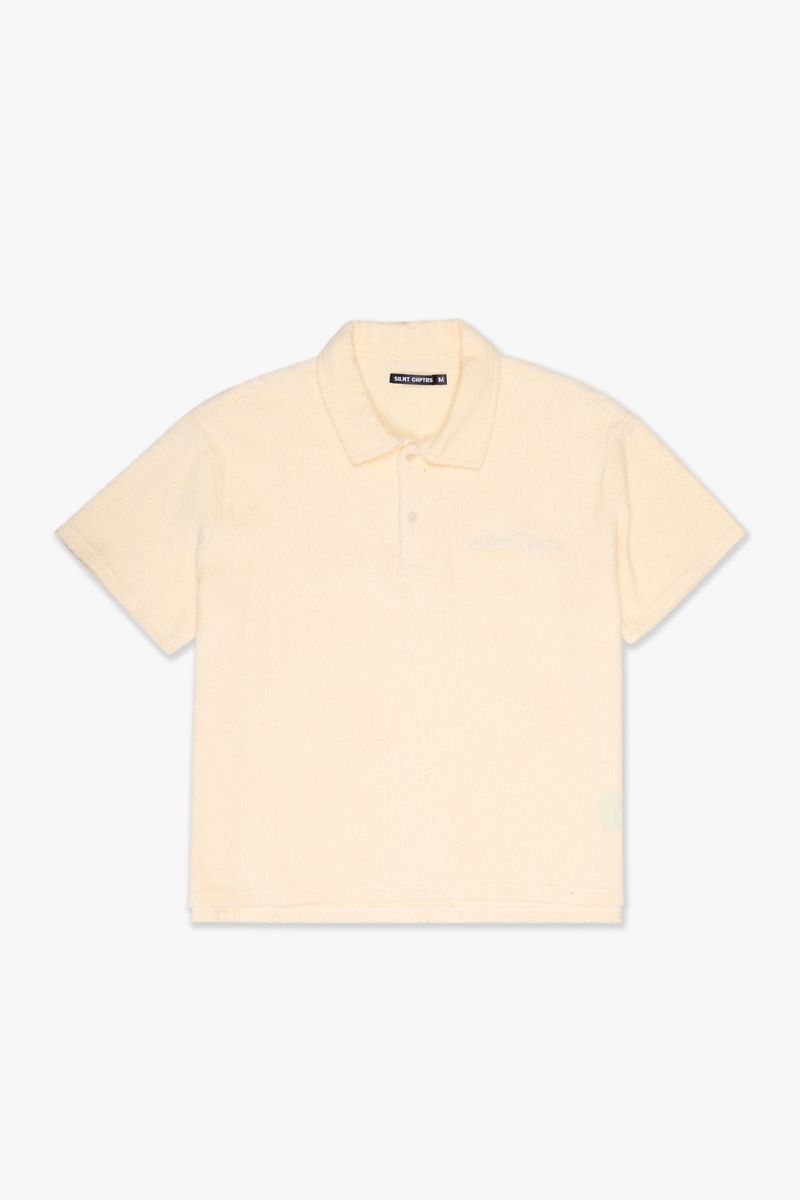 SILNT CHPTRS "RELEVANT"CREAM POLO SHIRT
