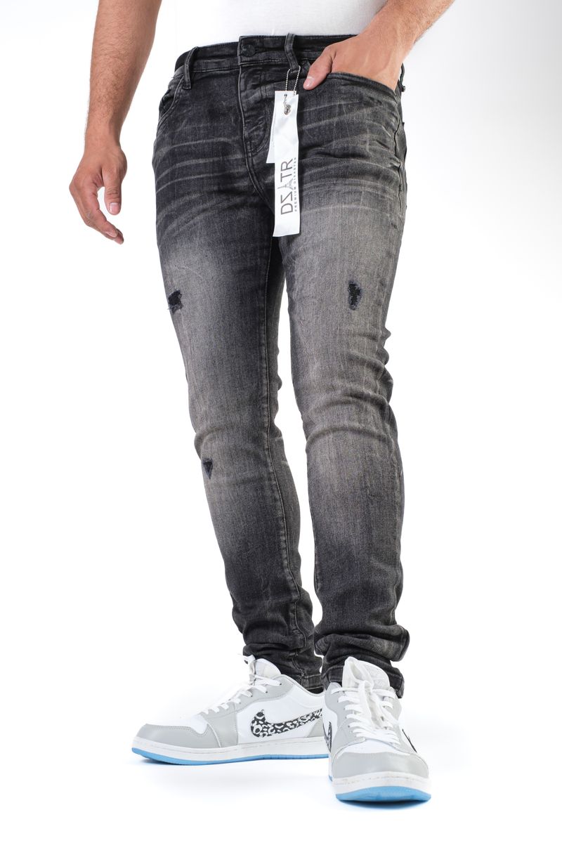 DISASTER SUPER STRETCH DENIM - SLIM FIT - BLACK WASHED (DZTR-413)