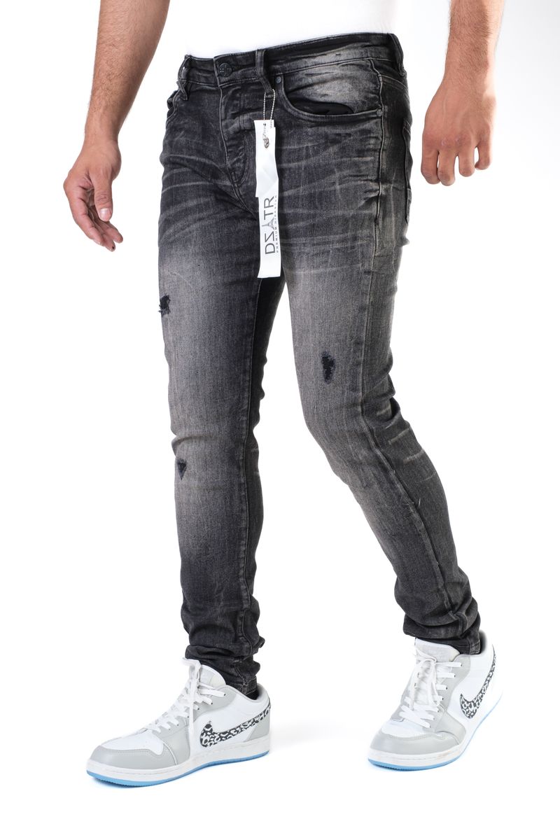 DISASTER SUPER STRETCH DENIM - SLIM FIT - BLACK WASHED (DZTR-413)