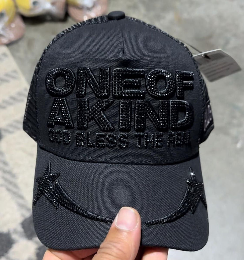 GOLD STAR ONE OF A KIND RHINESTONE TRUCKER HAT