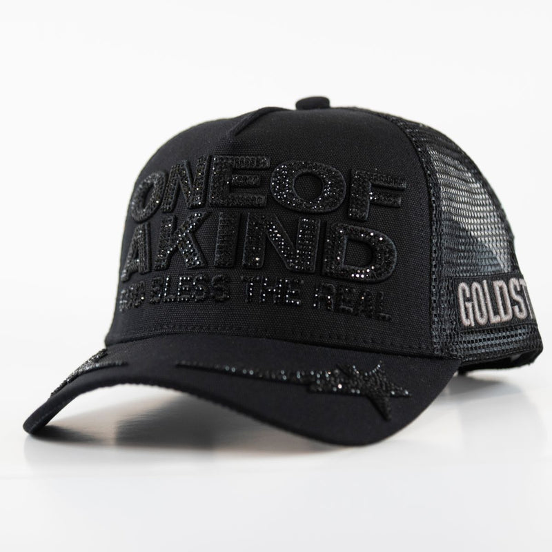 GOLD STAR ONE OF A KIND RHINESTONE TRUCKER HAT