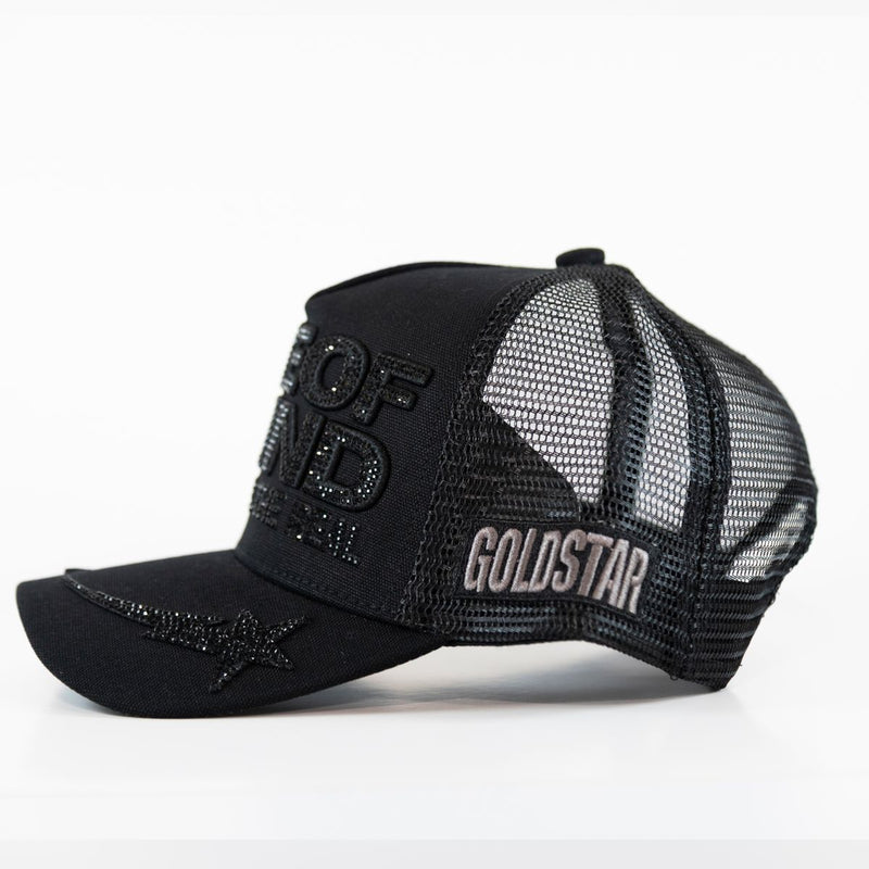 GOLD STAR ONE OF A KIND RHINESTONE TRUCKER HAT