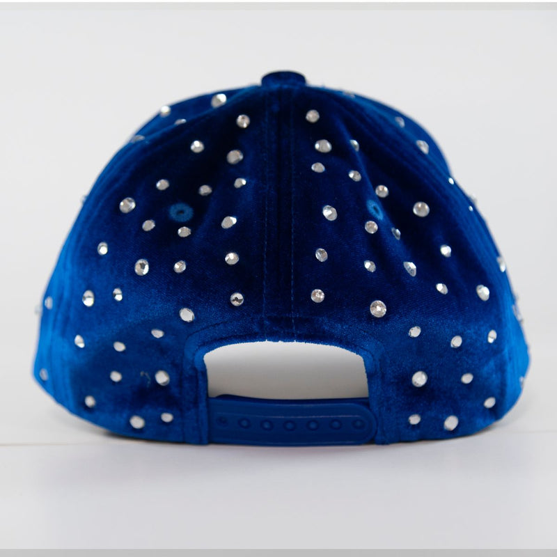 GOLD STAR STAR RHINESTONE BLUE TRUCKER HAT
