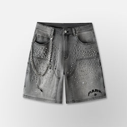 HYDE PARK Double Knee Denim Work Shorts - Black wash