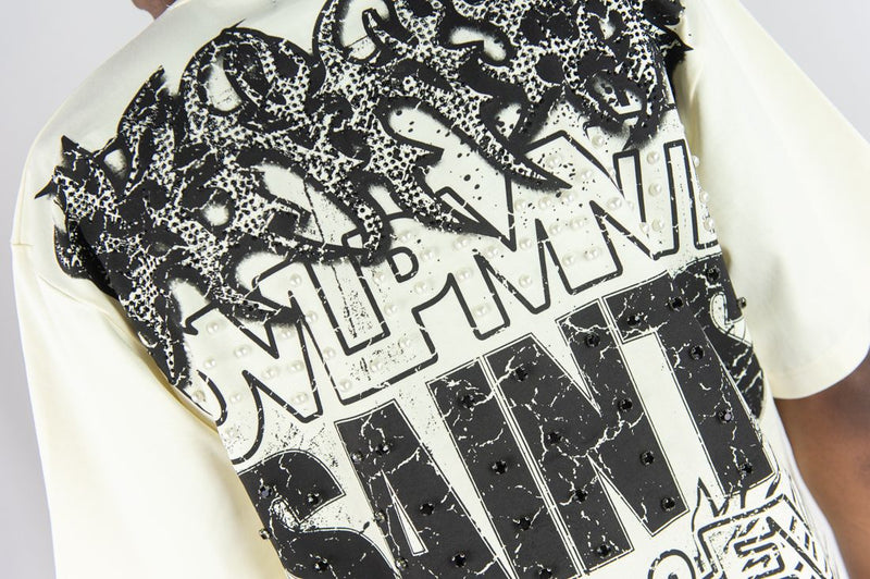 REBEL DENIM SINNER CROP CREAMT-SHIRT