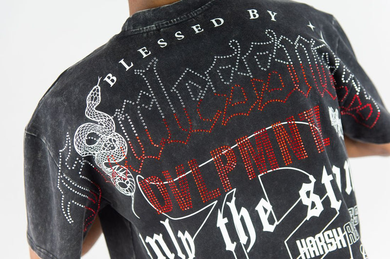 REBEL DENIM FEARLESSNESS BLACK CROP T-SHIRT