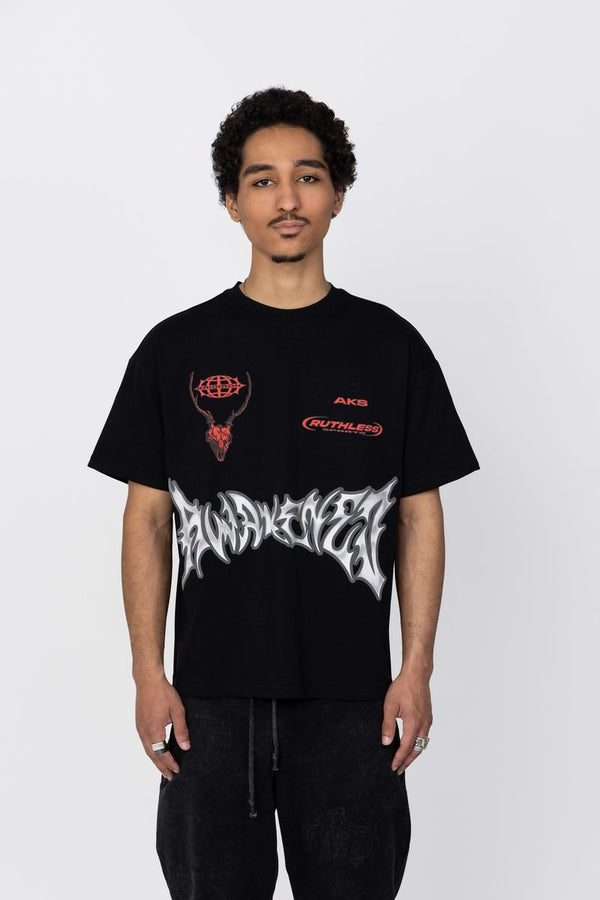 AKS AWAKENED BOXY HEAVY BLACK SHIRT