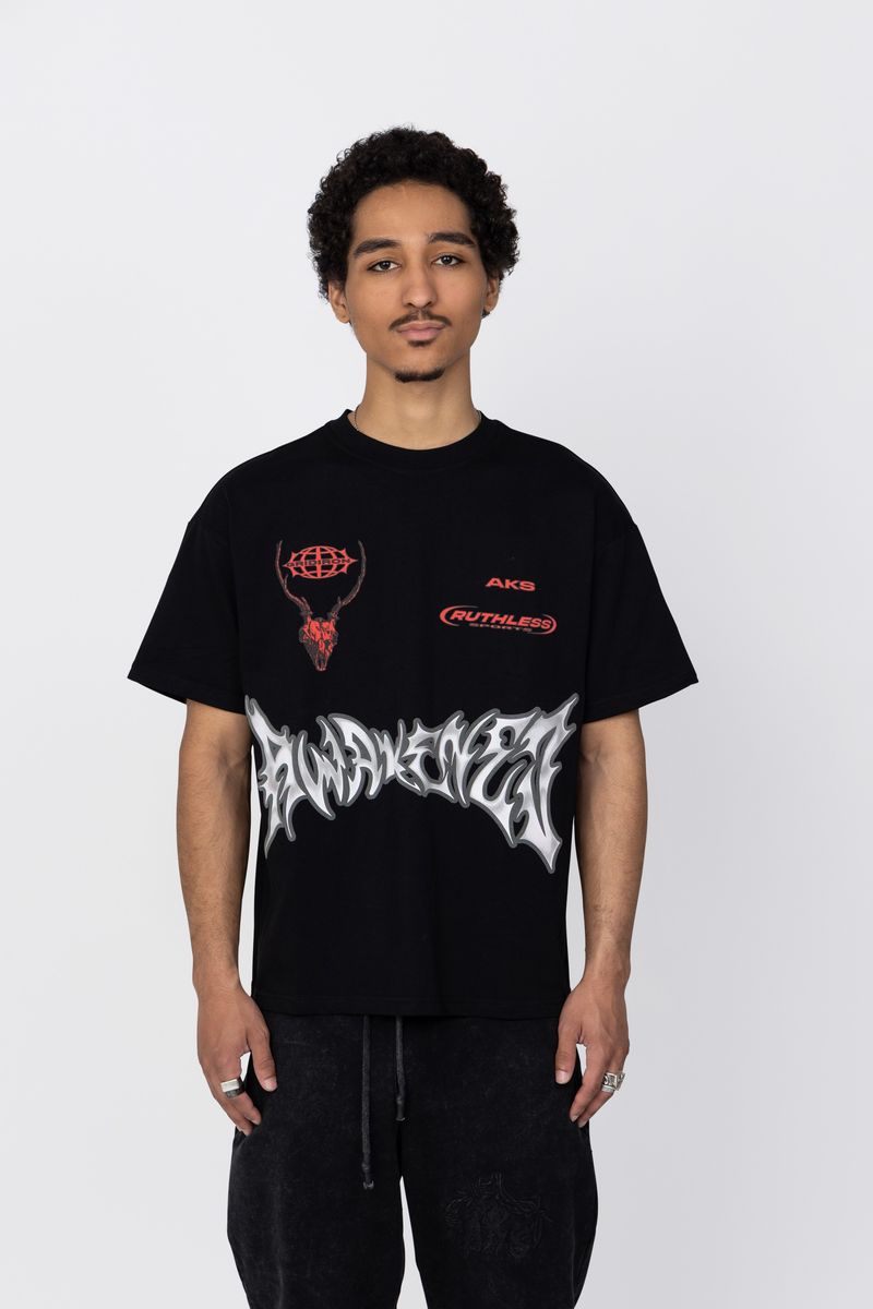 AKS AWAKENED BOXY HEAVY BLACK SHIRT