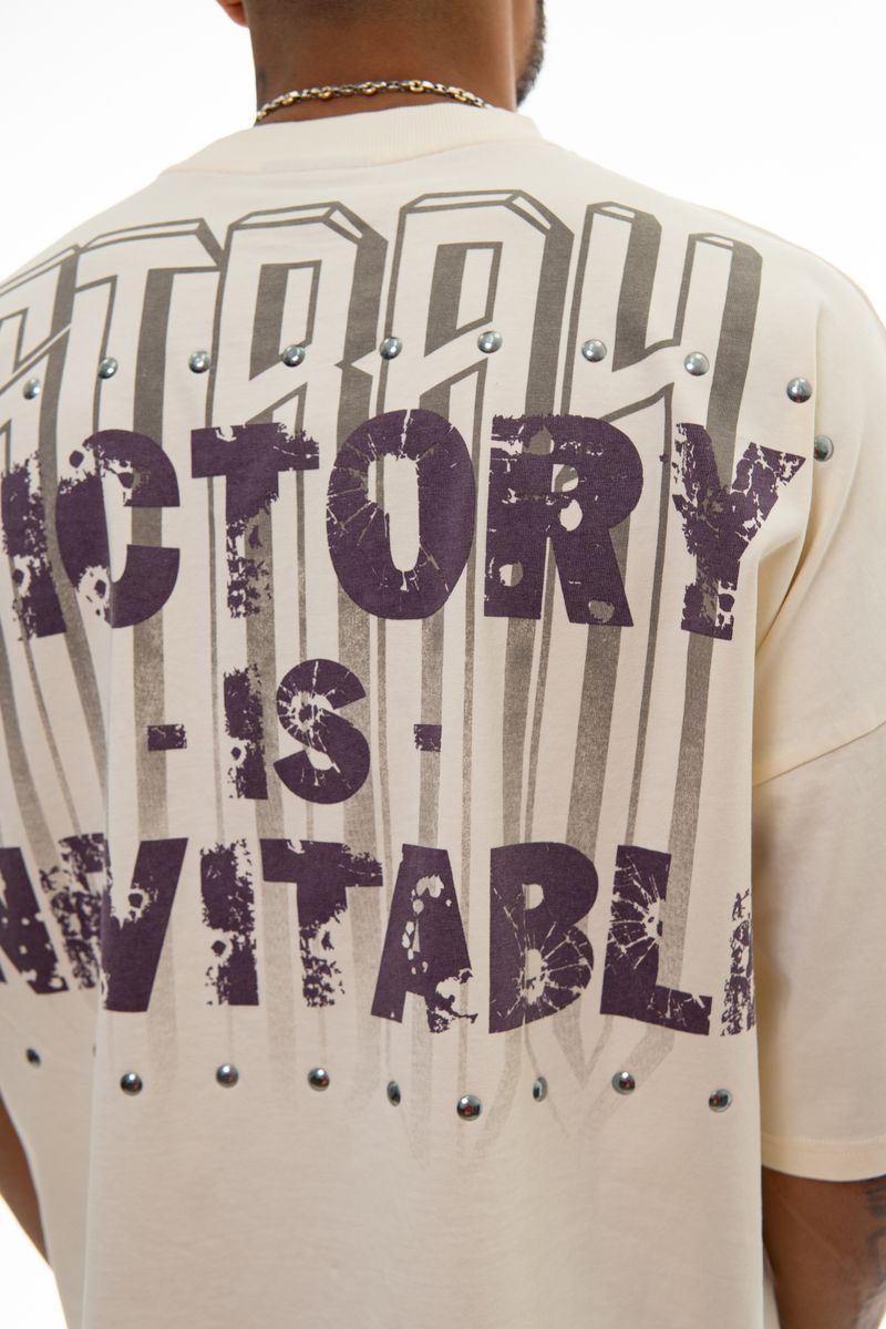 STRAY VICTORY WIDE & CROP NATURAL T-SHIRT