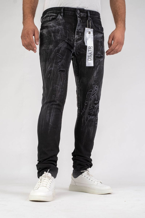 DISASTER SUPER STRETCH DENIM - SLIM FIT - BLACK (DZTR-460)