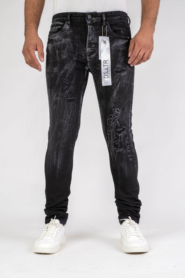 DISASTER SUPER STRETCH DENIM - SLIM FIT - BLACK (DZTR-460)