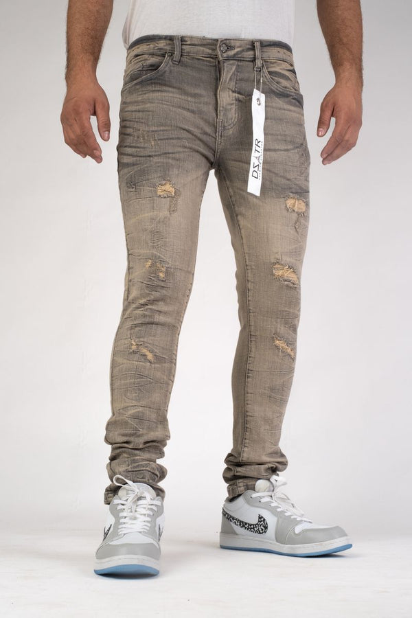 DISASTER SUPER STRETCH DENIM - SLIM FIT - VINTAGE GREY (DZTR-439)