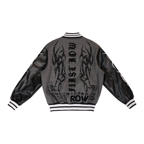 FIRST ROW Y2K TRIBAL VARSITY JACKET