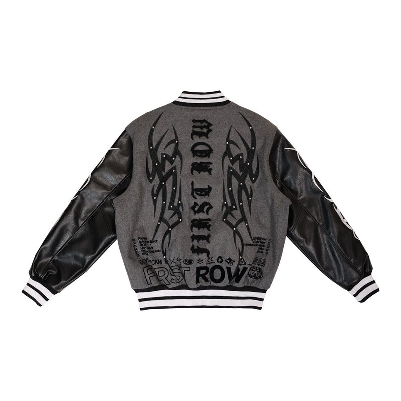 FIRST ROW Y2K TRIBAL VARSITY JACKET