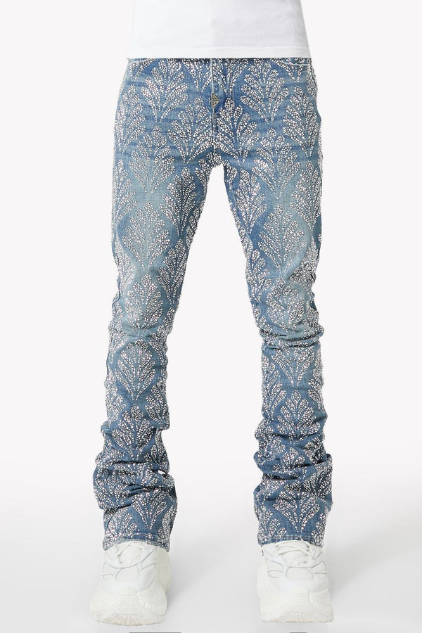 GUAPI Steel Blue Embellished stacked Denim V2 (Steel-Blue-Embellished-Denim-V2)