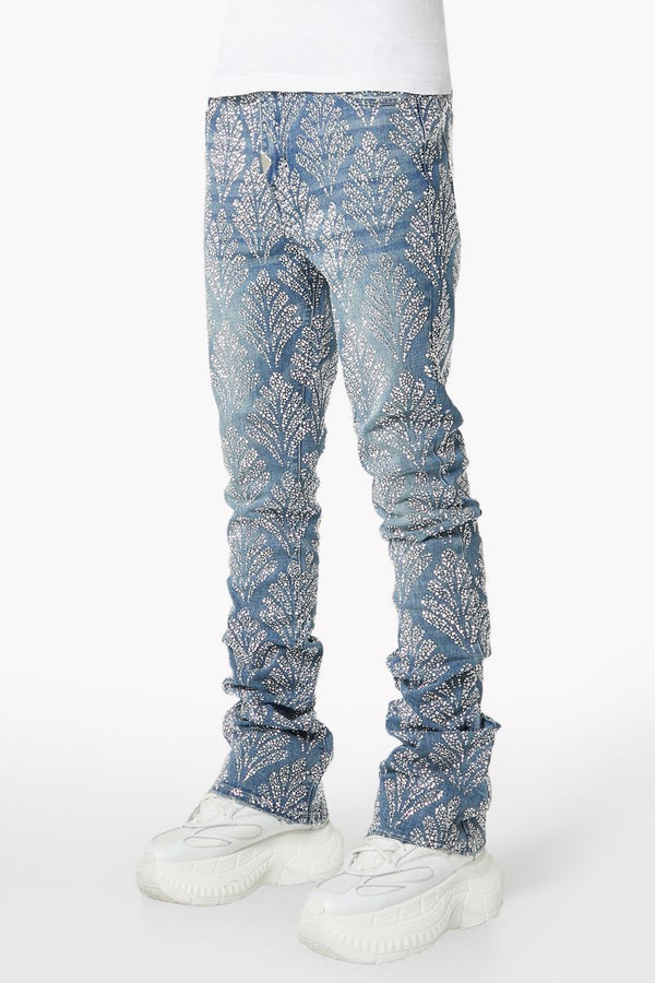 GUAPI Steel Blue Embellished stacked Denim V2 (Steel-Blue-Embellished-Denim-V2)