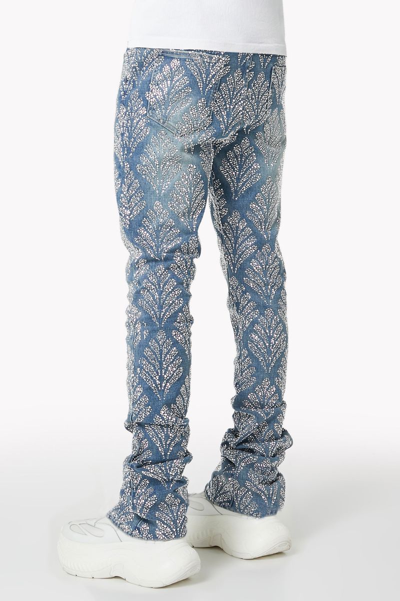 GUAPI Steel Blue Embellished stacked Denim V2 (Steel-Blue-Embellished-Denim-V2)