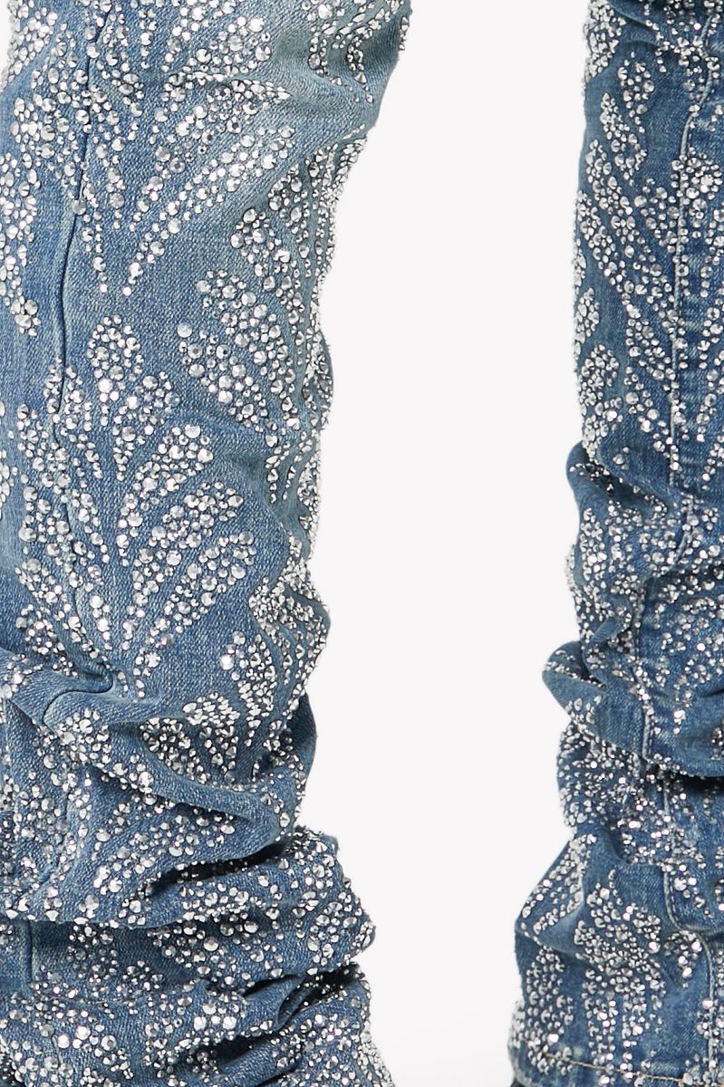 GUAPI Steel Blue Embellished stacked Denim V2 (Steel-Blue-Embellished-Denim-V2)