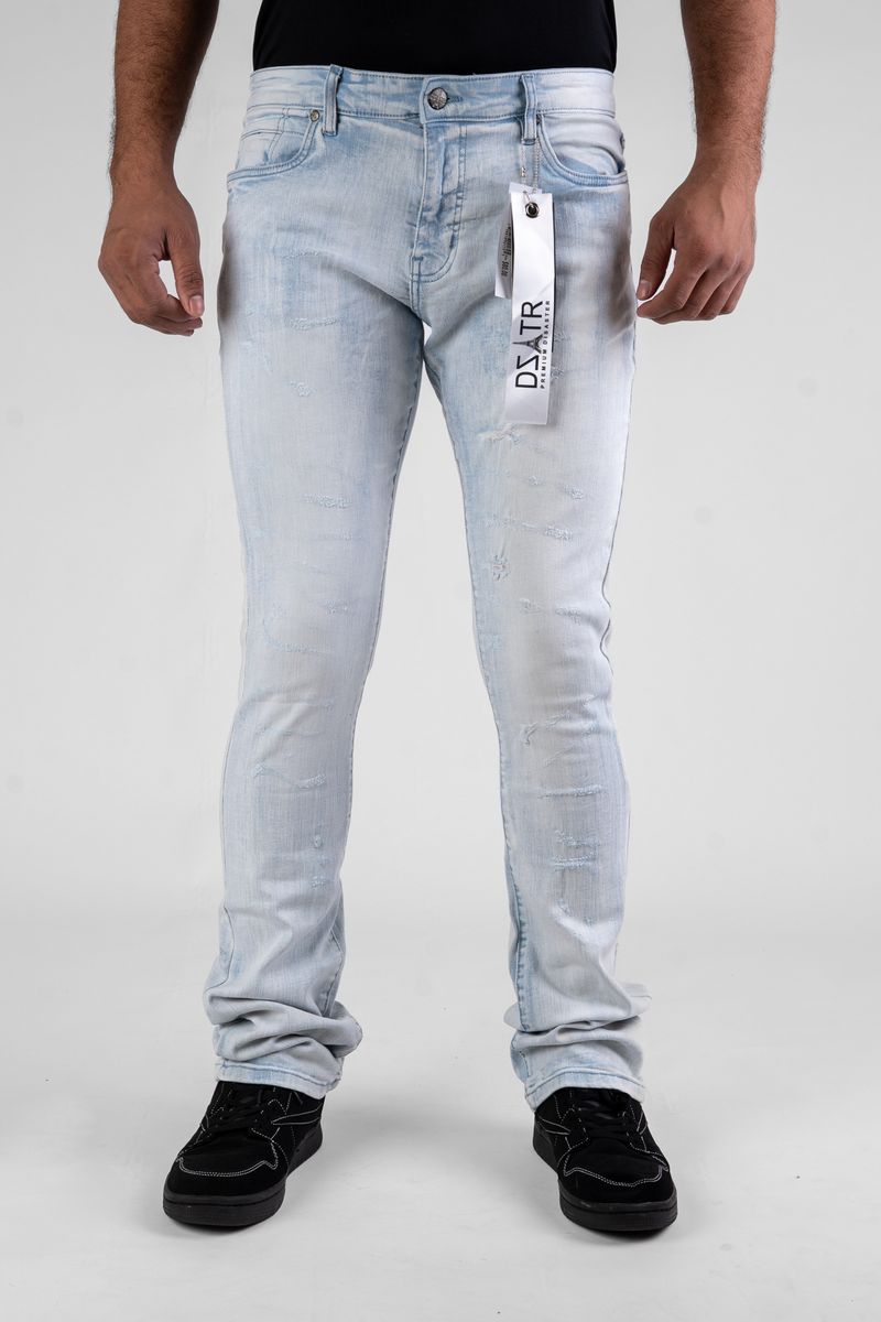 DISASTER SUPER STRETCH DENIM - ICE BLUE STACKED (DZTR-494 ICE BLUE)