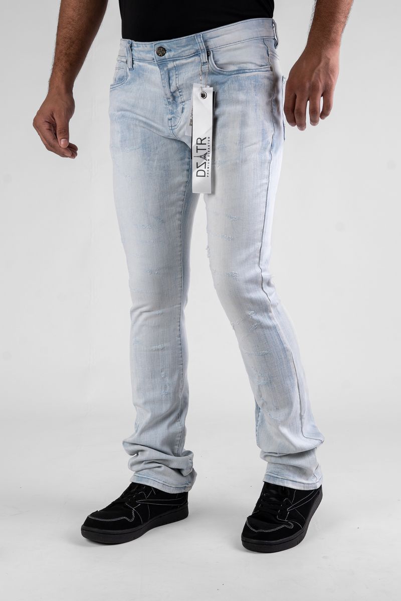 DISASTER SUPER STRETCH DENIM - ICE BLUE STACKED (DZTR-494 ICE BLUE)