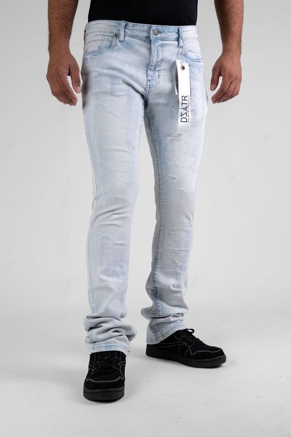 DISASTER SUPER STRETCH DENIM - ICE BLUE STACKED (DZTR-494 ICE BLUE)
