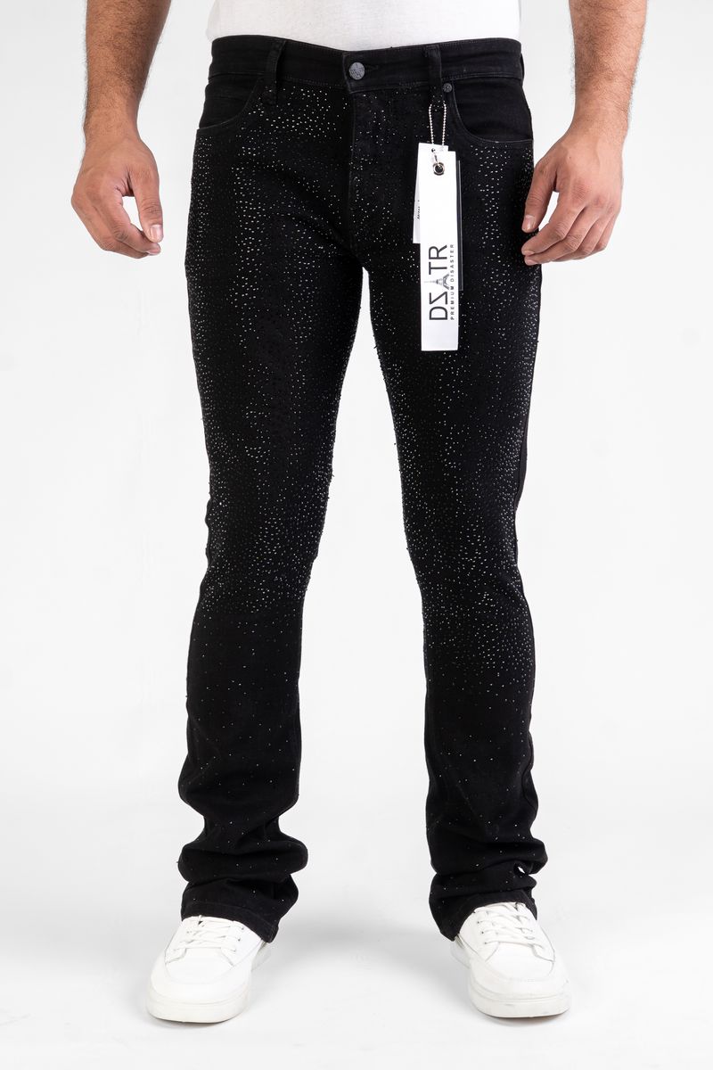 DISASTER SUPER STRETCH DENIM - BLACK STONE STACKED (DZTR-492 BLACK)