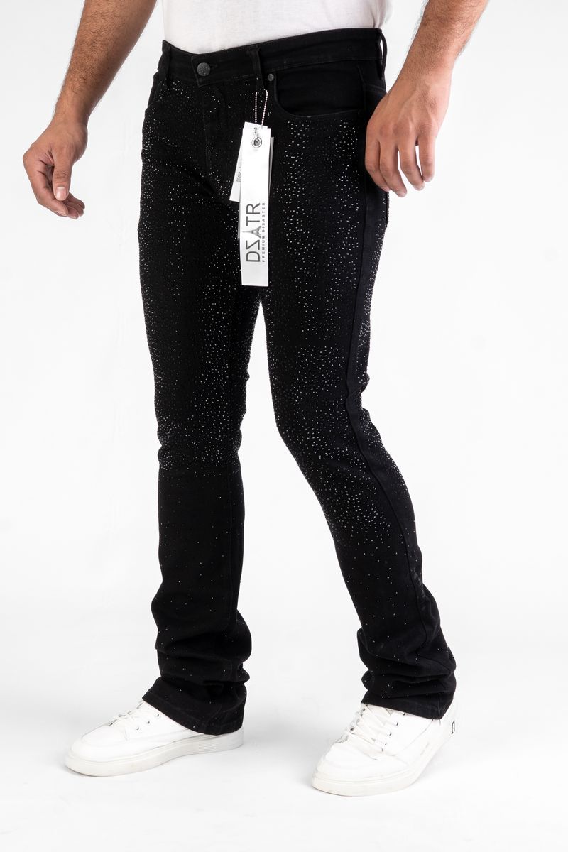 DISASTER SUPER STRETCH DENIM - BLACK STONE STACKED (DZTR-492 BLACK)