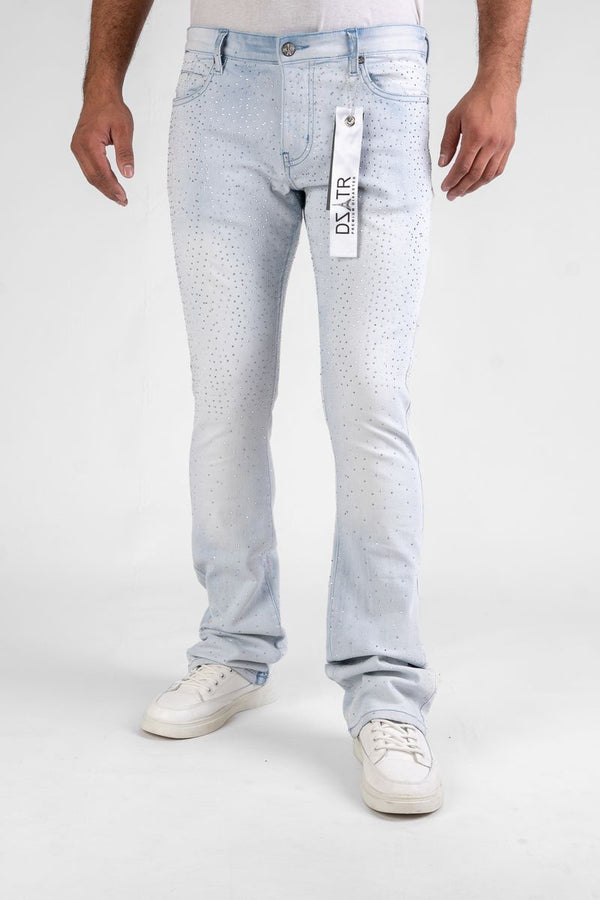 DISASTER SUPER STRETCH DENIM - ICE BLUE STONE STACKED (DZTR-492 ICE BLUE)