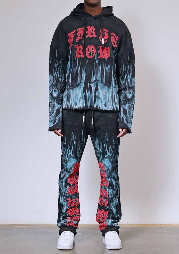 FIRST ROW WAKE UP AND BE FIERCE FLAME APPLIQUE JOGGING FIT