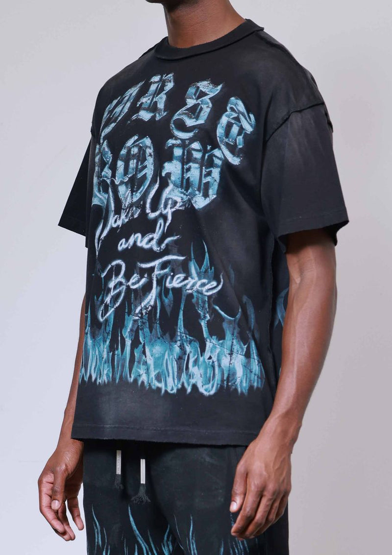 FIRST ROW WAKE UP AND BE FIERCE FLAME T-SHIRT