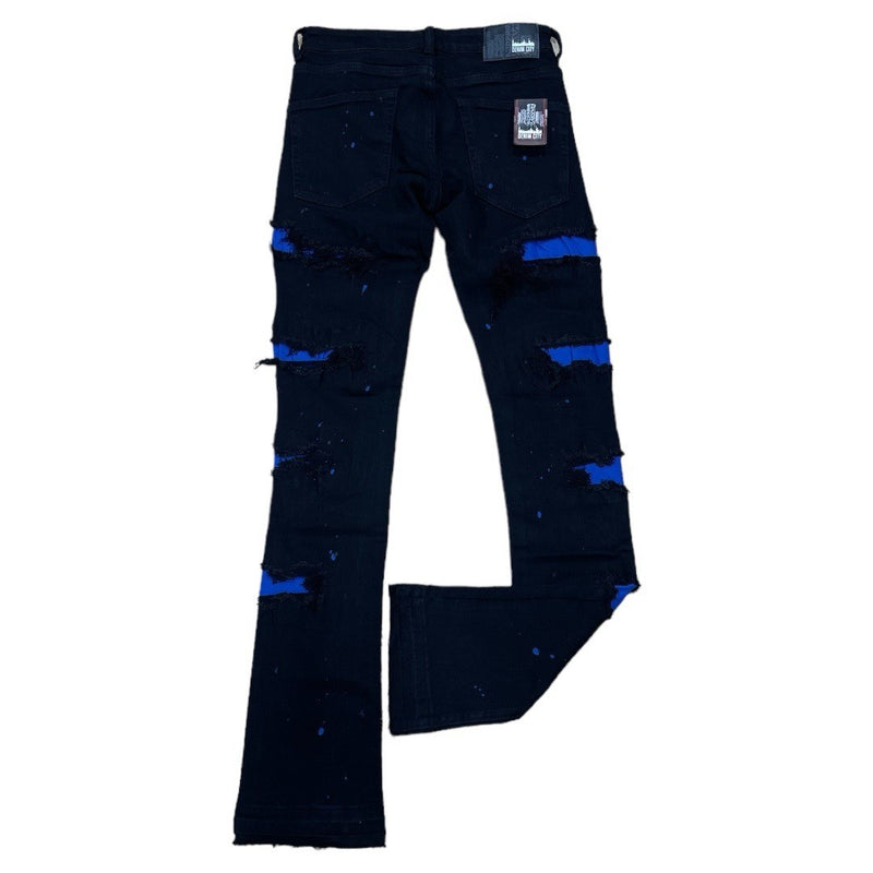 DENIMICITY ZOMBIE ROYAL RIPPED JET BLACK DENIM