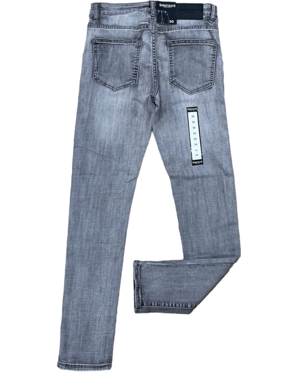 STREET JEANS GREY BLEACH SKINNY FIT JEANS