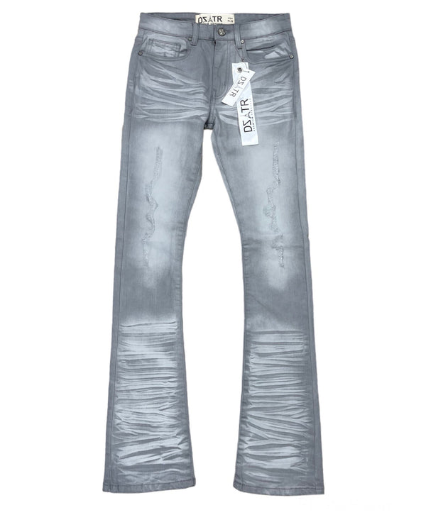 DISASTER GRAY STACKED JEANS
