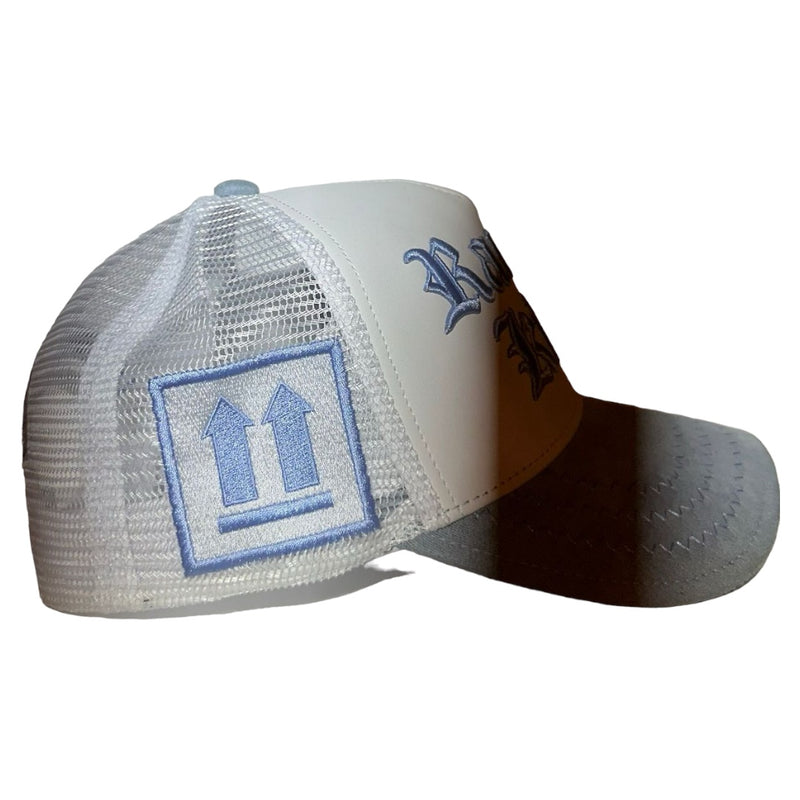 GOLD STAR RACISM KILLS LIGHT BLUE TRUCKER HAT