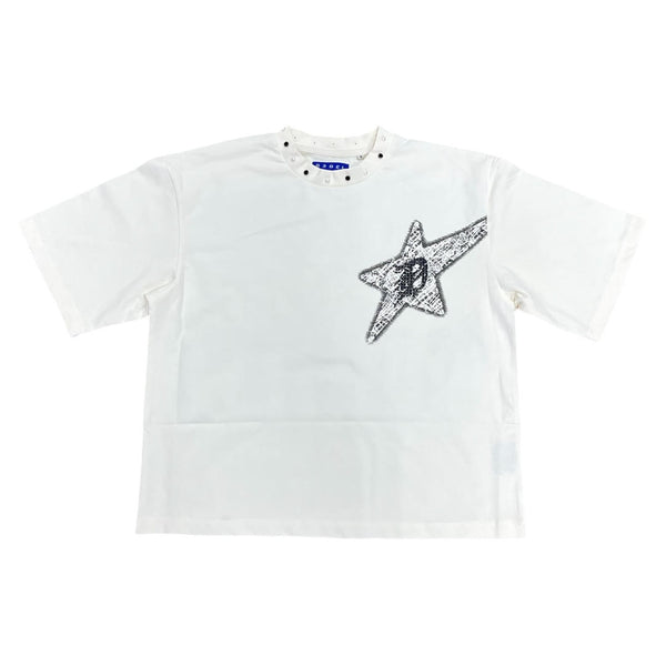 REBEL DENIM SINNER CROP CREAMT-SHIRT