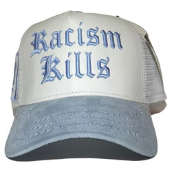 GOLD STAR RACISM KILLS LIGHT BLUE TRUCKER HAT