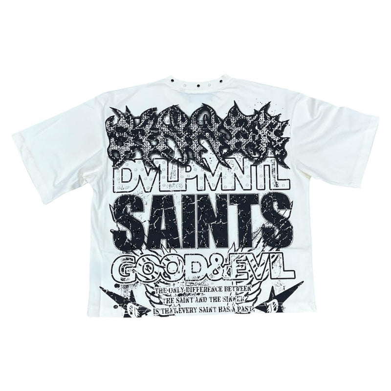 REBEL DENIM SINNER CROP CREAMT-SHIRT